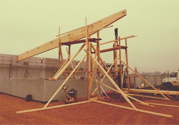 Erster Dachträger Betriebshalle Edhofer Bau
